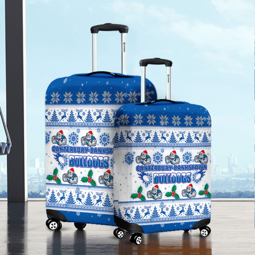 Canterbury-Bankstown Bulldogs Christmas Luggage Cover - Canterbury-Bankstown Bulldogs Special Ugly Christmas Luggage Cover