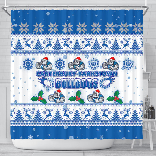 Canterbury-Bankstown Bulldogs Christmas Shower Curtain - Canterbury-Bankstown Bulldogs Special Ugly Christmas Shower Curtain Canterbury-Bankstown Bulldogs Christmas Shower Curtain - Canterbury-Bankstown Bulldogs Special Ugly Christmas Shower Curtain