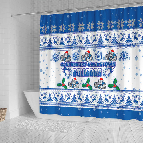 Canterbury-Bankstown Bulldogs Christmas Shower Curtain - Canterbury-Bankstown Bulldogs Special Ugly Christmas Shower Curtain Canterbury-Bankstown Bulldogs Christmas Shower Curtain - Canterbury-Bankstown Bulldogs Special Ugly Christmas Shower Curtain