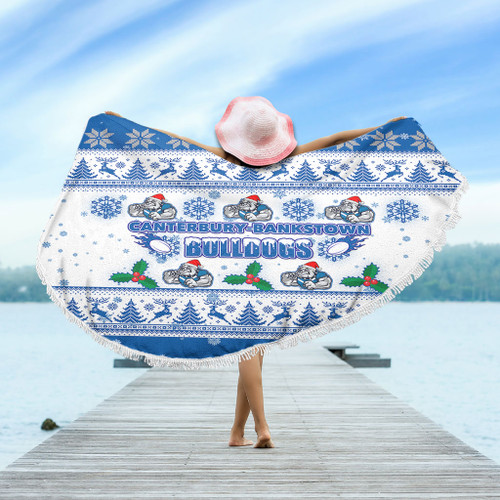 Canterbury-Bankstown Bulldogs Christmas Beach Blanket - Canterbury-Bankstown Bulldogs Special Ugly Christmas Beach Blanket Canterbury-Bankstown Bulldogs Christmas Beach Blanket - Canterbury-Bankstown Bulldogs Special Ugly Christmas Beach Blanket