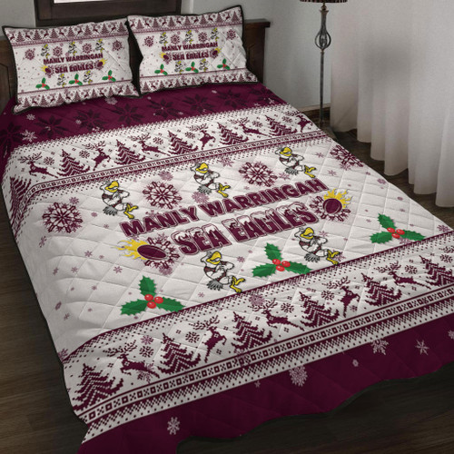 Manly Warringah Sea Eagles Christmas Quilt Bed Set - Manly Warringah Sea Eagles Special Ugly Christmas Quilt Bed Set Manly Warringah Sea Eagles Christmas Quilt Bed Set - Manly Warringah Sea Eagles Special Ugly Christmas Quilt Bed Set