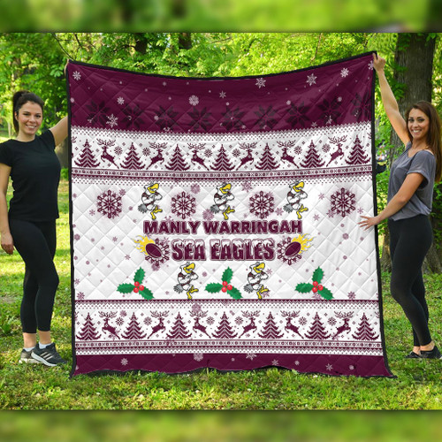 Manly Warringah Sea Eagles Christmas Quilt - Manly Warringah Sea Eagles Special Ugly Christmas Quilt Manly Warringah Sea Eagles Christmas Quilt - Manly Warringah Sea Eagles Special Ugly Christmas Quilt