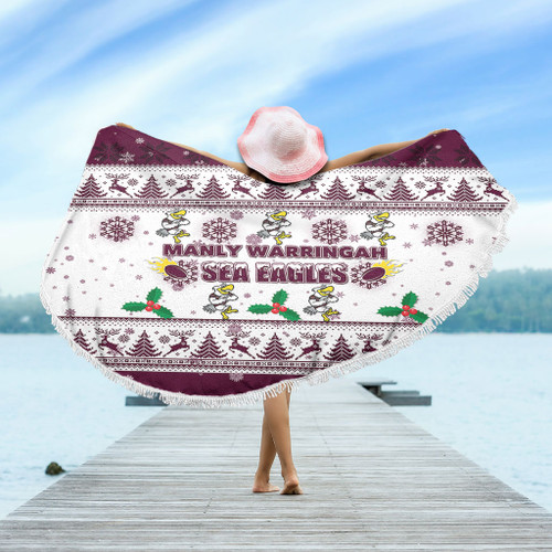 Manly Warringah Sea Eagles Christmas Beach Blanket - Manly Warringah Sea Eagles Special Ugly Christmas Beach Blanket Manly Warringah Sea Eagles Christmas Beach Blanket - Manly Warringah Sea Eagles Special Ugly Christmas Beach Blanket