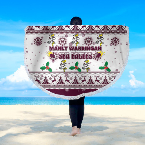 Manly Warringah Sea Eagles Christmas Beach Blanket - Manly Warringah Sea Eagles Special Ugly Christmas Beach Blanket Manly Warringah Sea Eagles Christmas Beach Blanket - Manly Warringah Sea Eagles Special Ugly Christmas Beach Blanket