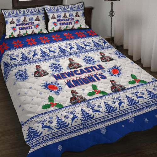 Newcastle Knights Christmas Quilt Bed Set - Newcastle Knights Special Ugly Christmas Quilt Bed Set Newcastle Knights Christmas Quilt Bed Set - Newcastle Knights Special Ugly Christmas Quilt Bed Set