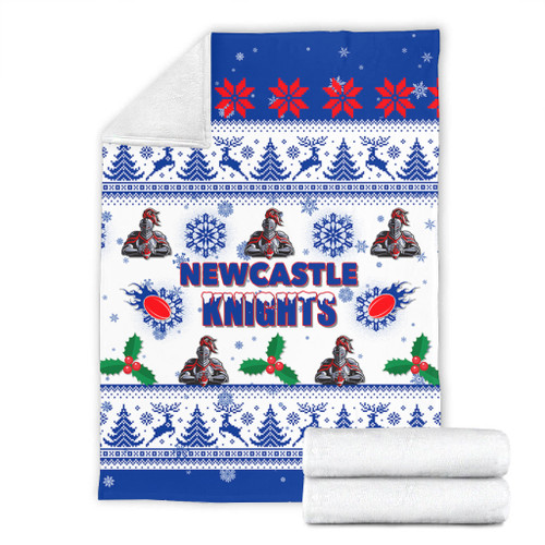 Newcastle Knights Christmas Blanket - Newcastle Knights Special Ugly Christmas Blanket