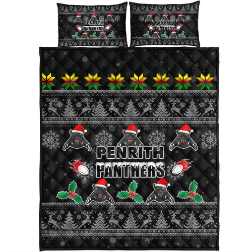 Penrith Panthers Christmas Quilt Bed Set - Penrith Panthers Special Ugly Christmas Quilt Bed Set Penrith Panthers Christmas Quilt Bed Set - Penrith Panthers Special Ugly Christmas Quilt Bed Set
