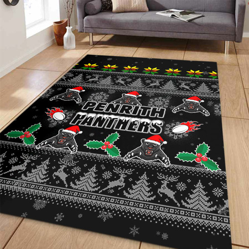 Penrith Panthers Christmas Area Rug - Penrith Panthers Special Ugly Christmas Area Rug Penrith Panthers Christmas Area Rug - Penrith Panthers Special Ugly Christmas Area Rug
