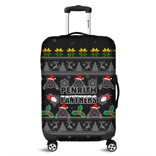 Penrith Panthers Christmas Luggage Cover - Penrith Panthers Special Ugly Christmas Luggage Cover Penrith Panthers Christmas Luggage Cover - Penrith Panthers Special Ugly Christmas Luggage Cover