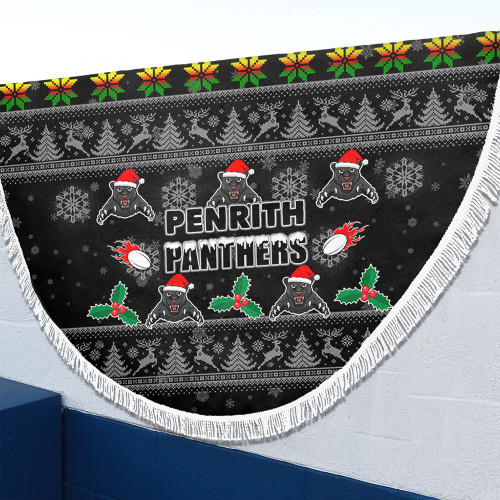 Penrith Panthers Christmas Beach Blanket - Penrith Panthers Special Ugly Christmas Beach Blanket Penrith Panthers Christmas Beach Blanket - Penrith Panthers Special Ugly Christmas Beach Blanket