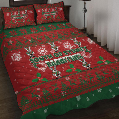 South Sydney Rabbitohs Quilt Bed Set - South Sydney Rabbitohs Special Ugly Christmas Quilt Bed Set South Sydney Rabbitohs Quilt Bed Set - South Sydney Rabbitohs Special Ugly Christmas Quilt Bed Set