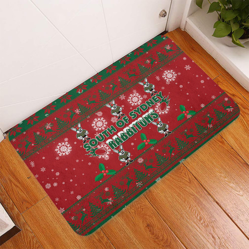 South Sydney Rabbitohs Door Mat - South Sydney Rabbitohs Special Ugly Christmas Door Mat South Sydney Rabbitohs Door Mat - South Sydney Rabbitohs Special Ugly Christmas Door Mat