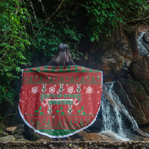 South Sydney Rabbitohs Beach Blanket - South Sydney Rabbitohs Special Ugly Christmas Beach Blanket South Sydney Rabbitohs Beach Blanket - South Sydney Rabbitohs Special Ugly Christmas Beach Blanket