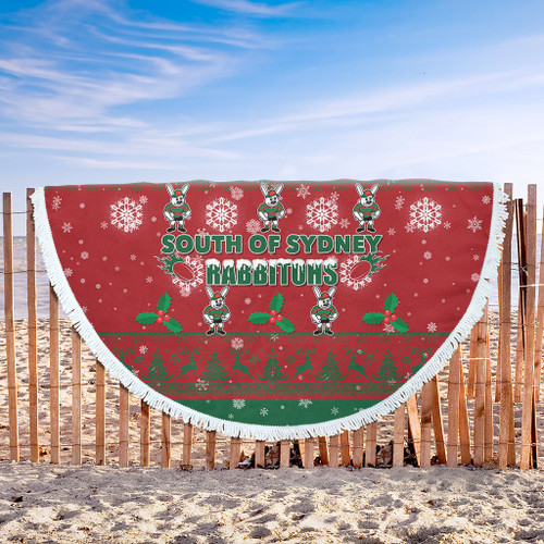 South Sydney Rabbitohs Beach Blanket - South Sydney Rabbitohs Special Ugly Christmas Beach Blanket South Sydney Rabbitohs Beach Blanket - South Sydney Rabbitohs Special Ugly Christmas Beach Blanket