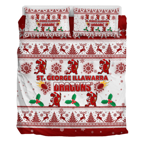 St. George Illawarra Dragons Christmas Bedding Set - St. George Illawarra Dragons Special Ugly Christmas Bedding Set St. George Illawarra Dragons Christmas Bedding Set - St. George Illawarra Dragons Special Ugly Christmas Bedding Set