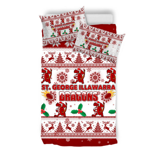St. George Illawarra Dragons Christmas Bedding Set - St. George Illawarra Dragons Special Ugly Christmas Bedding Set St. George Illawarra Dragons Christmas Bedding Set - St. George Illawarra Dragons Special Ugly Christmas Bedding Set