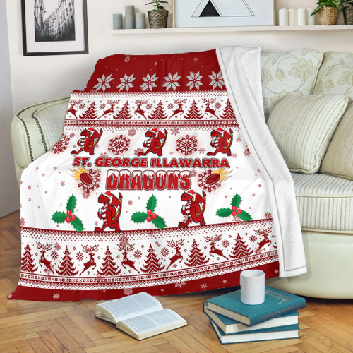 St. George Illawarra Dragons Christmas Blanket - St. George Illawarra Dragons Special Ugly Christmas Blanket St. George Illawarra Dragons Christmas Blanket - St. George Illawarra Dragons Special Ugly Christmas Blanket