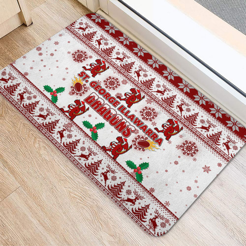 St. George Illawarra Dragons Christmas Door Mat - St. George Illawarra Dragons Special Ugly Christmas Door Mat St. George Illawarra Dragons Christmas Door Mat - St. George Illawarra Dragons Special Ugly Christmas Door Mat