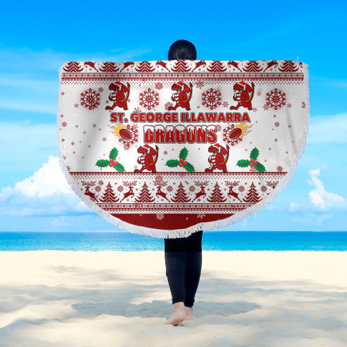 St. George Illawarra Dragons Christmas Beach Blanket - St. George Illawarra Dragons Special Ugly Christmas Beach Blanket St. George Illawarra Dragons Christmas Beach Blanket - St. George Illawarra Dragons Special Ugly Christmas Beach Blanket