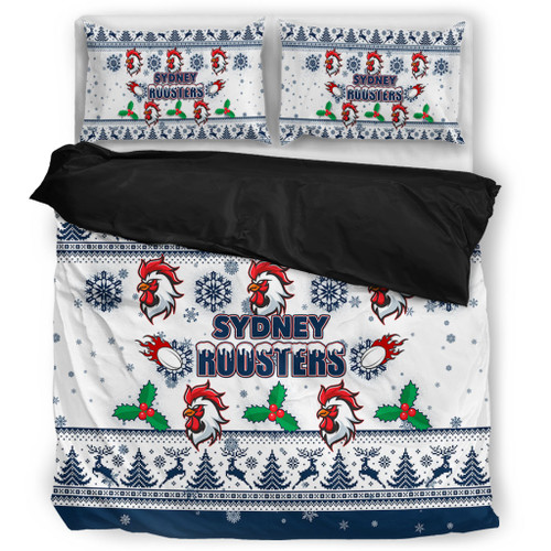 Sydney Roosters Christmas Bedding Set - Sydney Roosters Special Ugly Christmas Bedding Set Sydney Roosters Christmas Bedding Set - Sydney Roosters Special Ugly Christmas Bedding Set