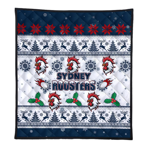 Sydney Roosters Christmas Quilt - Sydney Roosters Special Ugly Christmas Quilt