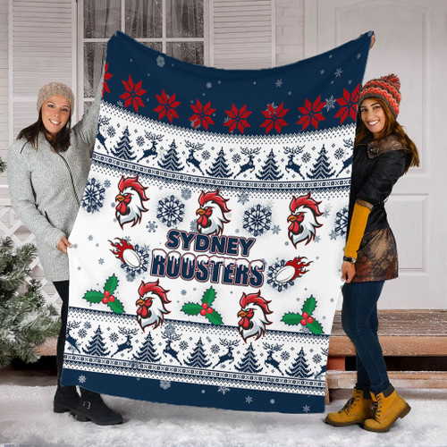 Sydney Roosters Christmas Blanket - Sydney Roosters Special Ugly Christmas Blanket Sydney Roosters Christmas Blanket - Sydney Roosters Special Ugly Christmas Blanket