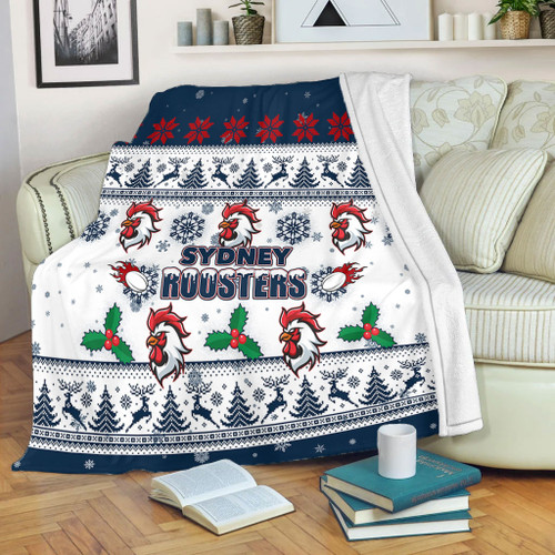 Sydney Roosters Christmas Blanket - Sydney Roosters Special Ugly Christmas Blanket Sydney Roosters Christmas Blanket - Sydney Roosters Special Ugly Christmas Blanket
