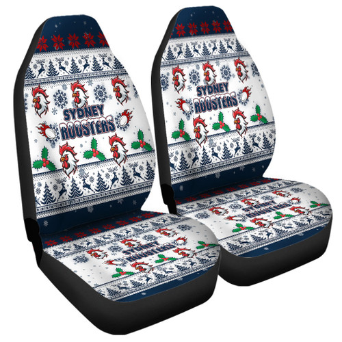 Sydney Roosters Christmas Car Seat Covers - Sydney Roosters Special Ugly Christmas Car Seat Covers