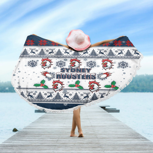 Sydney Roosters Christmas Beach Blanket - Sydney Roosters Special Ugly Christmas Beach Blanket Sydney Roosters Christmas Beach Blanket - Sydney Roosters Special Ugly Christmas Beach Blanket