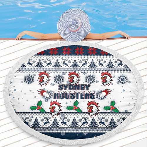 Sydney Roosters Christmas Beach Blanket - Sydney Roosters Special Ugly Christmas Beach Blanket Sydney Roosters Christmas Beach Blanket - Sydney Roosters Special Ugly Christmas Beach Blanket