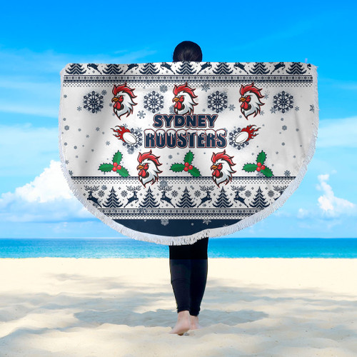 Sydney Roosters Christmas Beach Blanket - Sydney Roosters Special Ugly Christmas Beach Blanket Sydney Roosters Christmas Beach Blanket - Sydney Roosters Special Ugly Christmas Beach Blanket