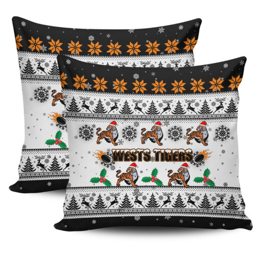 Wests Tigers Christmas Pillow Covers - Wests Tigers Special Ugly Christmas Pillow Covers
