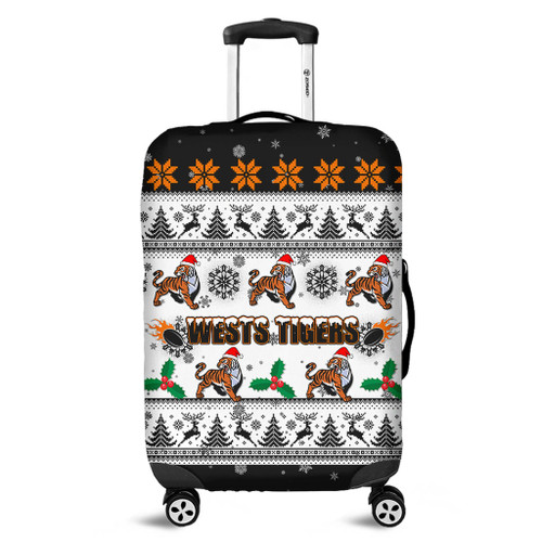Wests Tigers Christmas Luggage Cover - Wests Tigers Special Ugly Christmas Luggage Cover Wests Tigers Christmas Luggage Cover - Wests Tigers Special Ugly Christmas Luggage Cover