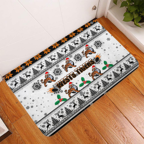 Wests Tigers Christmas Door Mat - Wests Tigers Special Ugly Christmas Door Mat Wests Tigers Christmas Door Mat - Wests Tigers Special Ugly Christmas Door Mat