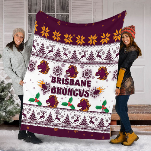 Brisbane Broncos Christmas Blanket - Brisbane Broncos Special Ugly Christmas Blanket Brisbane Broncos Christmas Blanket - Brisbane Broncos Special Ugly Christmas Blanket