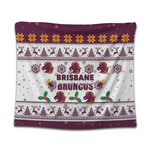 Brisbane Broncos Christmas Tapestry - Brisbane Broncos Special Ugly Christmas Tapestry