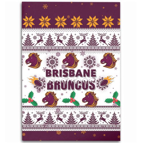 Brisbane Broncos Christmas Area Rug - Brisbane Broncos Special Ugly Christmas Area Rug
