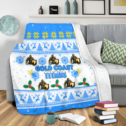 Gold Coast Titans Christmas Blanket - Gold Coast Titans Special Ugly Christmas Blanket Gold Coast Titans Christmas Blanket - Gold Coast Titans Special Ugly Christmas Blanket