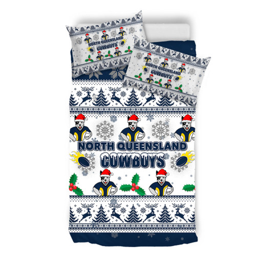 North Queensland Cowboys Christmas Bedding Set - North Queensland Cowboys Special Ugly Christmas Bedding Set North Queensland Cowboys Christmas Bedding Set - North Queensland Cowboys Special Ugly Christmas Bedding Set