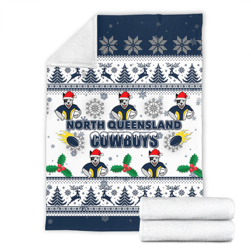 North Queensland Cowboys Christmas Blanket - North Queensland Cowboys Special Ugly Christmas Blanket