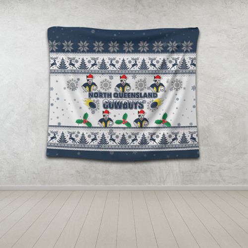 North Queensland Cowboys Christmas Tapestry - North Queensland Cowboys Special Ugly Christmas Tapestry North Queensland Cowboys Christmas Tapestry - North Queensland Cowboys Special Ugly Christmas Tapestry
