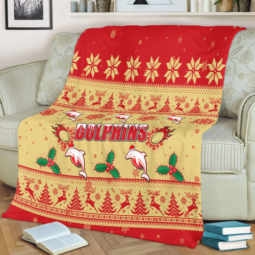 Redcliffe Dolphins Christmas Blanket - Redcliffe Dolphins Dolphins Special Ugly Christmas Blanket Redcliffe Dolphins Christmas Blanket - Redcliffe Dolphins Dolphins Special Ugly Christmas Blanket