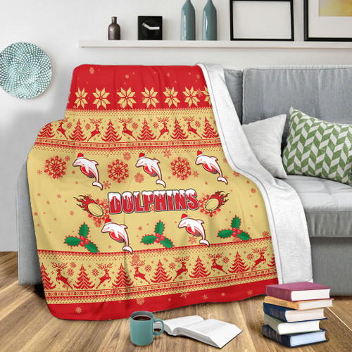 Redcliffe Dolphins Christmas Blanket - Redcliffe Dolphins Dolphins Special Ugly Christmas Blanket Redcliffe Dolphins Christmas Blanket - Redcliffe Dolphins Dolphins Special Ugly Christmas Blanket
