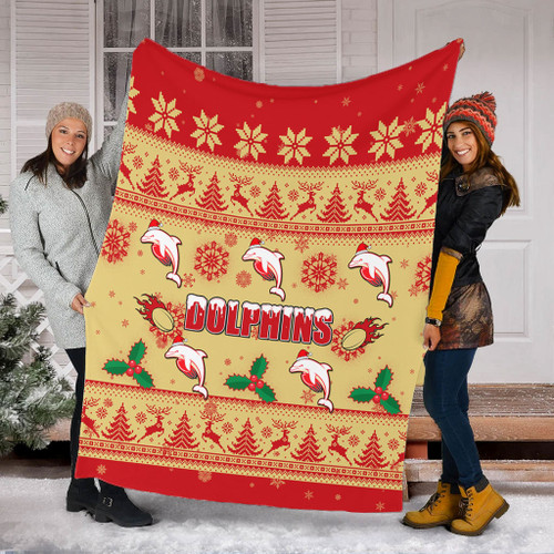 Redcliffe Dolphins Christmas Blanket - Redcliffe Dolphins Dolphins Special Ugly Christmas Blanket Redcliffe Dolphins Christmas Blanket - Redcliffe Dolphins Dolphins Special Ugly Christmas Blanket
