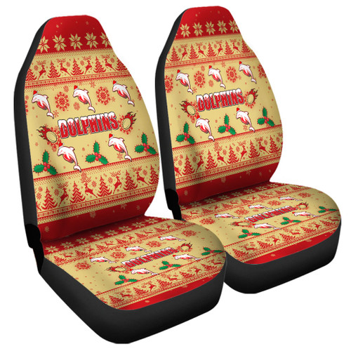 Redcliffe Dolphins Christmas Car Seat Covers - Redcliffe Dolphins Dolphins Special Ugly Christmas Car Seat Covers Redcliffe Dolphins Christmas Car Seat Covers - Redcliffe Dolphins Dolphins Special Ugly Christmas Car Seat Covers