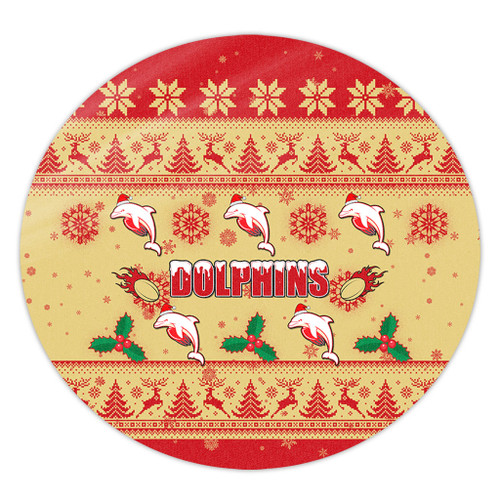 Redcliffe Dolphins Christmas Round Rug - Redcliffe Dolphins Dolphins Special Ugly Christmas Round Rug Redcliffe Dolphins Christmas Round Rug - Redcliffe Dolphins Dolphins Special Ugly Christmas Round Rug