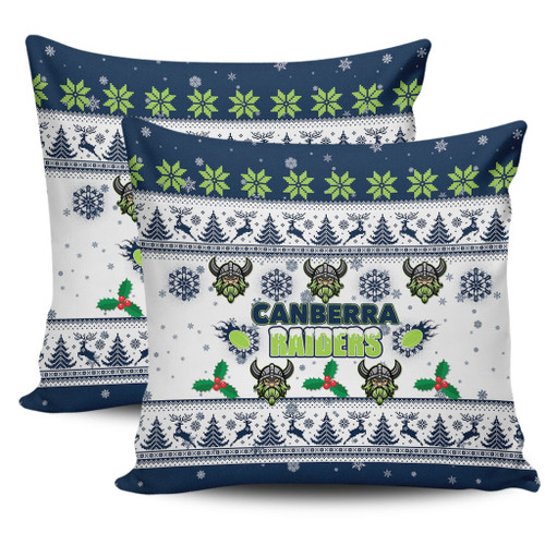 Canberra Raiders Christmas Pillow Covers - Canberra Raiders Special Ugly Christmas Pillow Covers