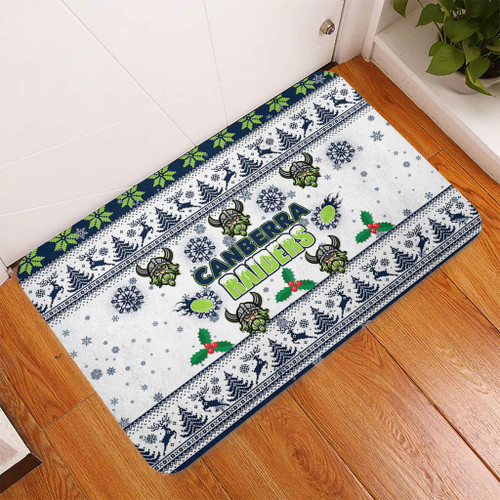 Canberra Raiders Christmas Door Mat - Canberra Raiders Special Ugly Christmas Door Mat Canberra Raiders Christmas Door Mat - Canberra Raiders Special Ugly Christmas Door Mat
