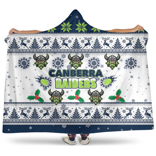Canberra Raiders Christmas Hooded Blanket - Canberra Raiders Special Ugly Christmas Hooded Blanket Canberra Raiders Christmas Hooded Blanket - Canberra Raiders Special Ugly Christmas Hooded Blanket