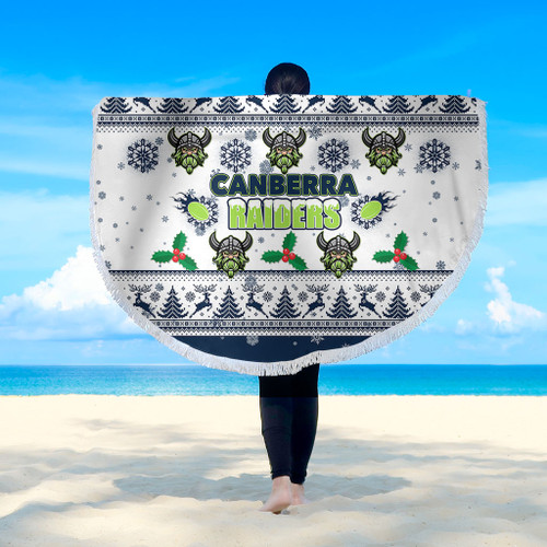 Canberra Raiders Christmas Beach Blanket - Canberra Raiders Special Ugly Christmas Beach Blanket Canberra Raiders Christmas Beach Blanket - Canberra Raiders Special Ugly Christmas Beach Blanket